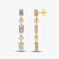 Multi Shape 5.85 Carat Lab Grown Diamond Linear Drop Stud Earrings