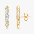 1.50 Carat Taper and Pear Shape Lab Grown Diamond Stud Earrings