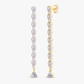 Marquise and Trilliant Shape 3.60 Carat Lab Grown Diamond Linear Drop Stud Earrings