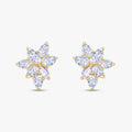 1.40 Carat Lab Grown Diamond Seven Stone Cluster Stud Earrings
