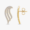 0.95 Carat Round Cut Lab Grown Diamond Angel Wing Stud Earrings