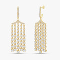 Round Shape 5.10 Carat Lab Grown Diamond Chandelier Earrings