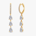 2.90 Carat Lab Grown Diamond Drop Hoop Earrings