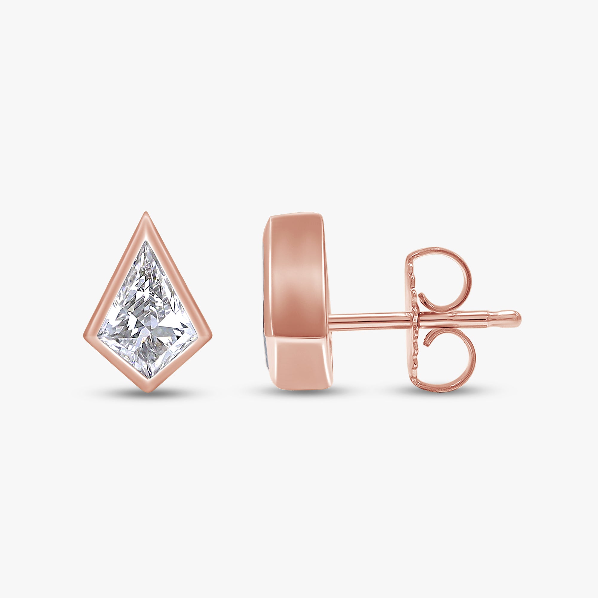 1.40 Carat Kite Shape Lab Grown Diamond Solitaire Stud Earrings