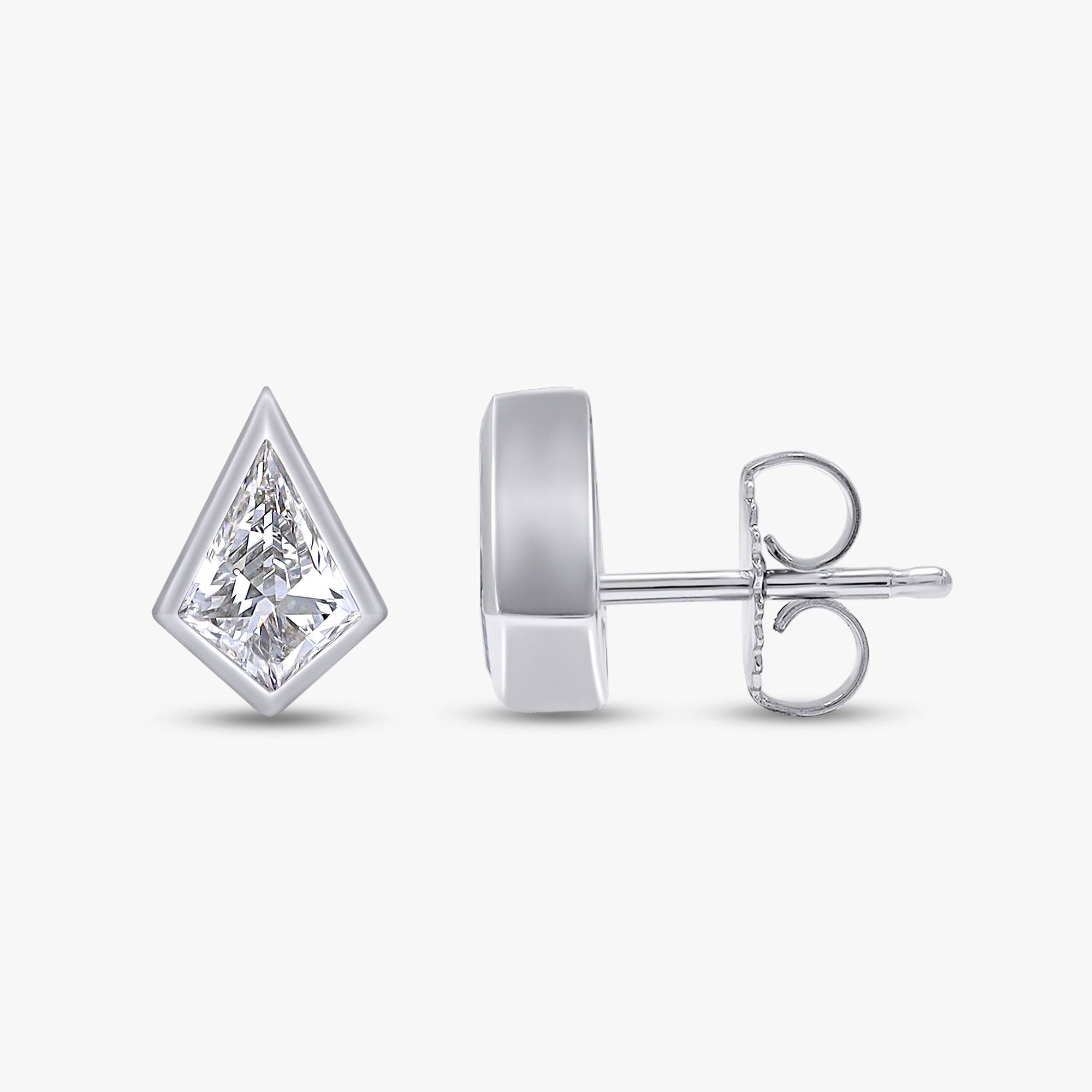 1.40 Carat Kite Shape Lab Grown Diamond Solitaire Stud Earrings