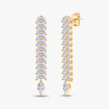 Marquise Shape 3.46 Carat Lab Grown Diamond Linear Drop Stud Earrings