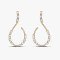 2.00 Carat Oval and Round Cut Lab Grown Diamond Teardrop Dangle Drop Earrings