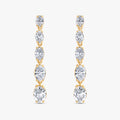 Oval Shape 2.25 Carat Lab Grown Diamond Linear Drop Stud Earrings
