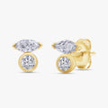 Marquise and Round 0.60 Carat Lab Grown Diamond Toi Et Moi Earrings