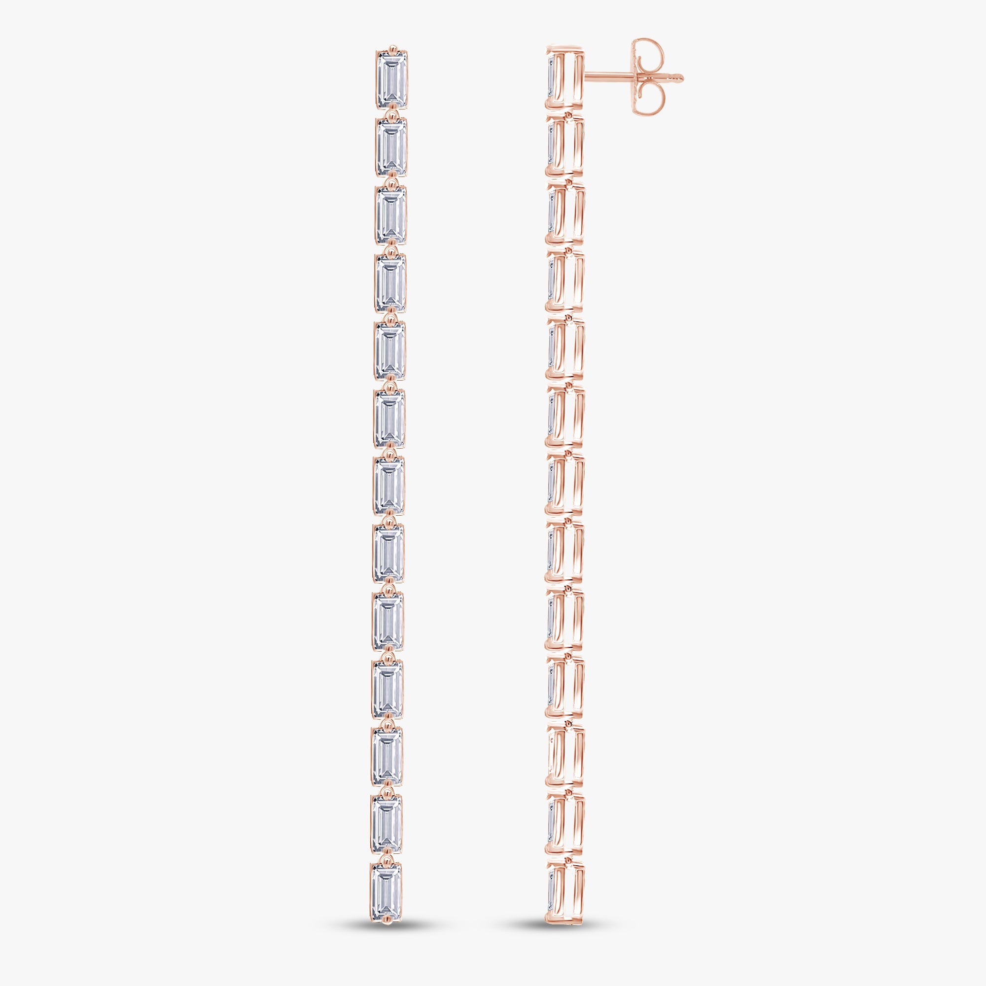 5.20 Carat Lab Grown Diamond Linear Drop Earrings