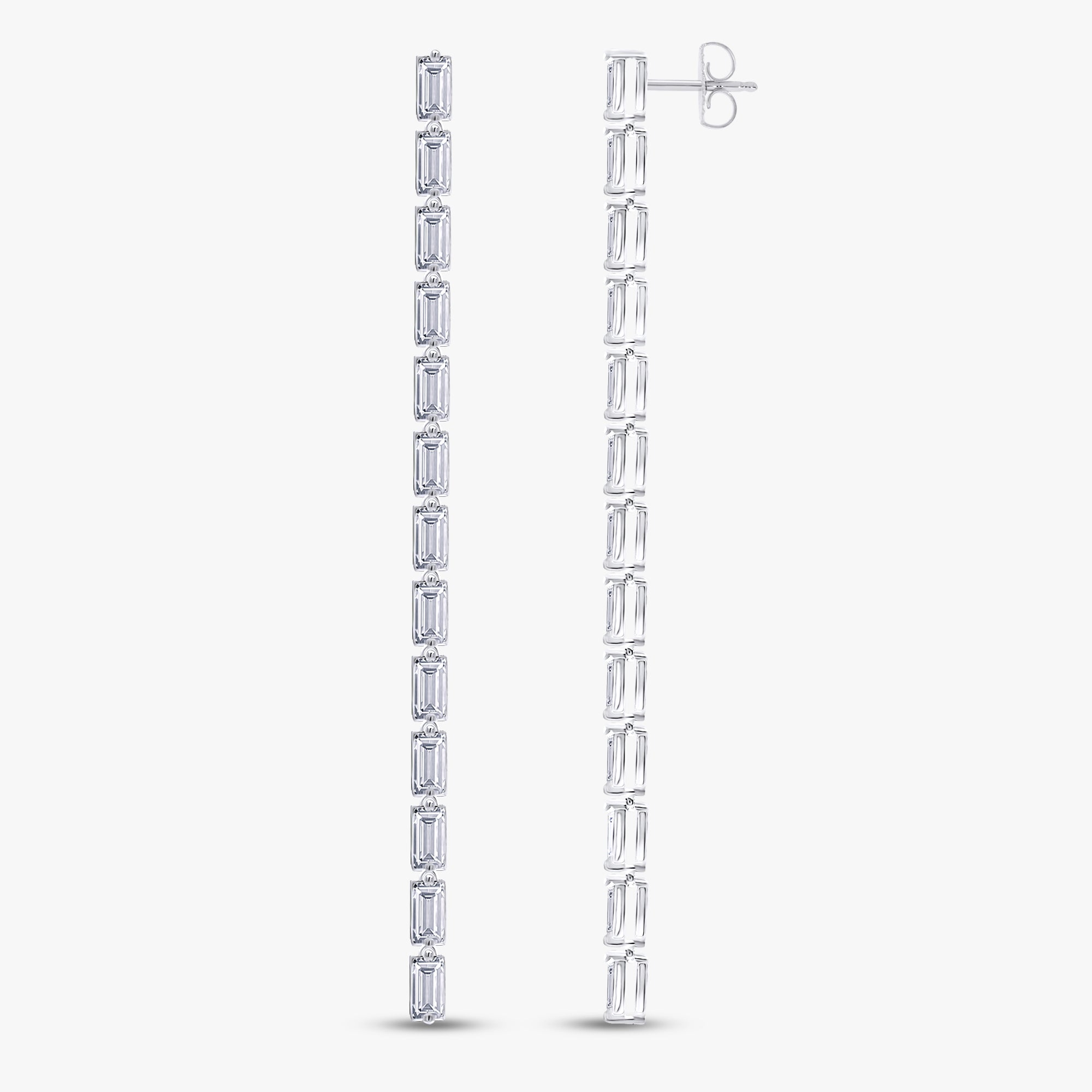 5.20 Carat Lab Grown Diamond Linear Drop Earrings