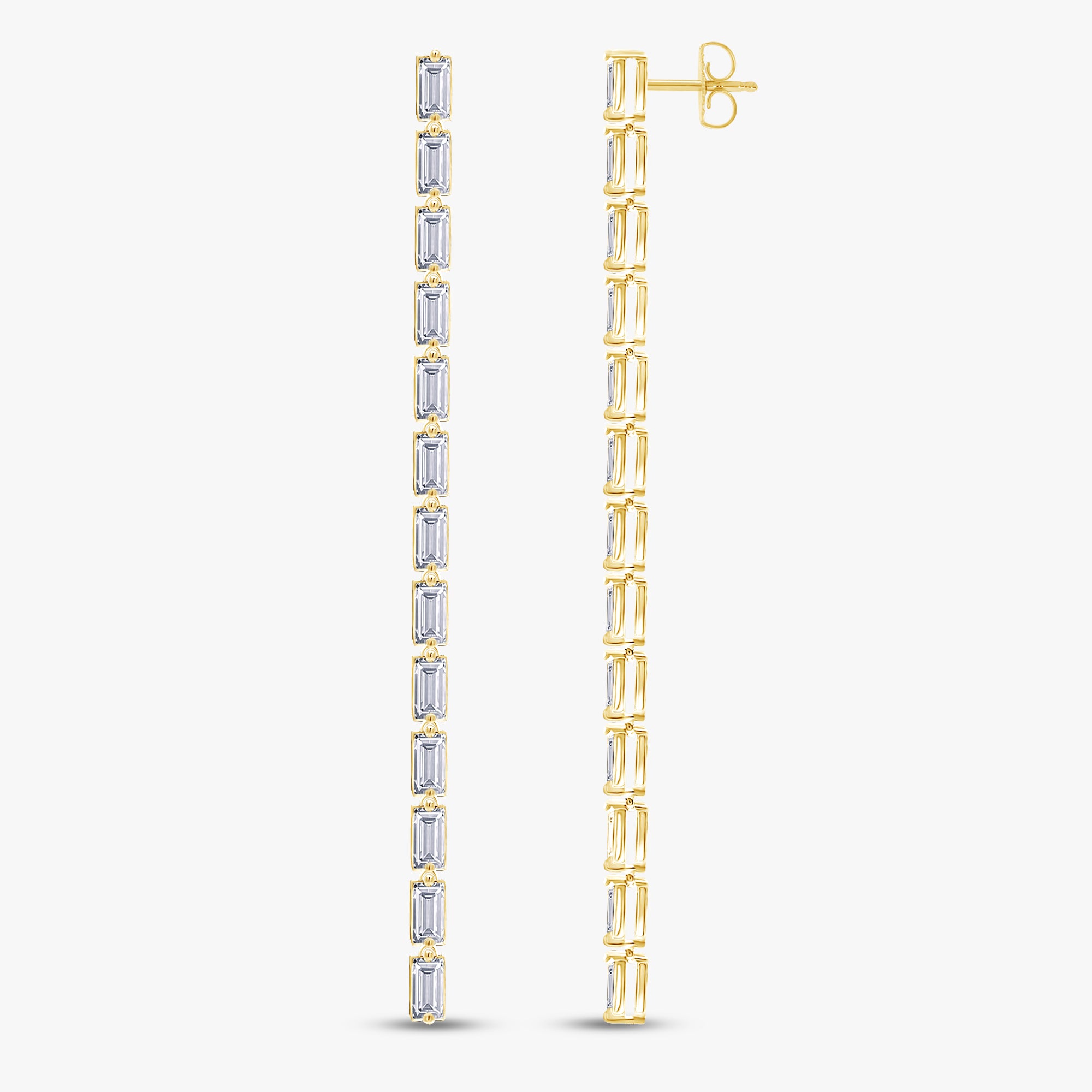 5.20 Carat Lab Grown Diamond Linear Drop Earrings