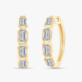 Emerald Shape 1.20 Carat Lab Grown Diamond hoop earrings