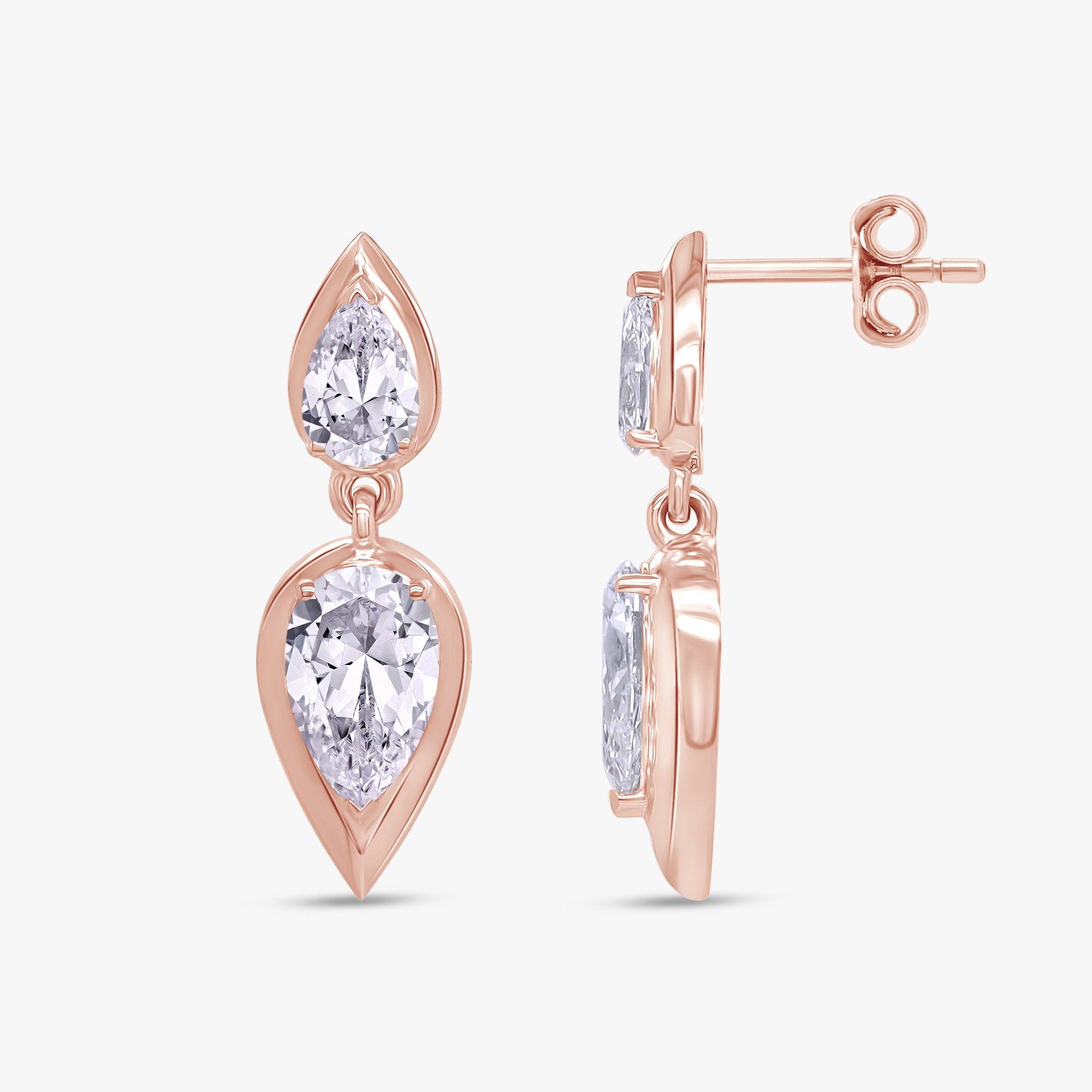 2.50 Carat Pear Shape Lab Grown Diamond Drop Earrings