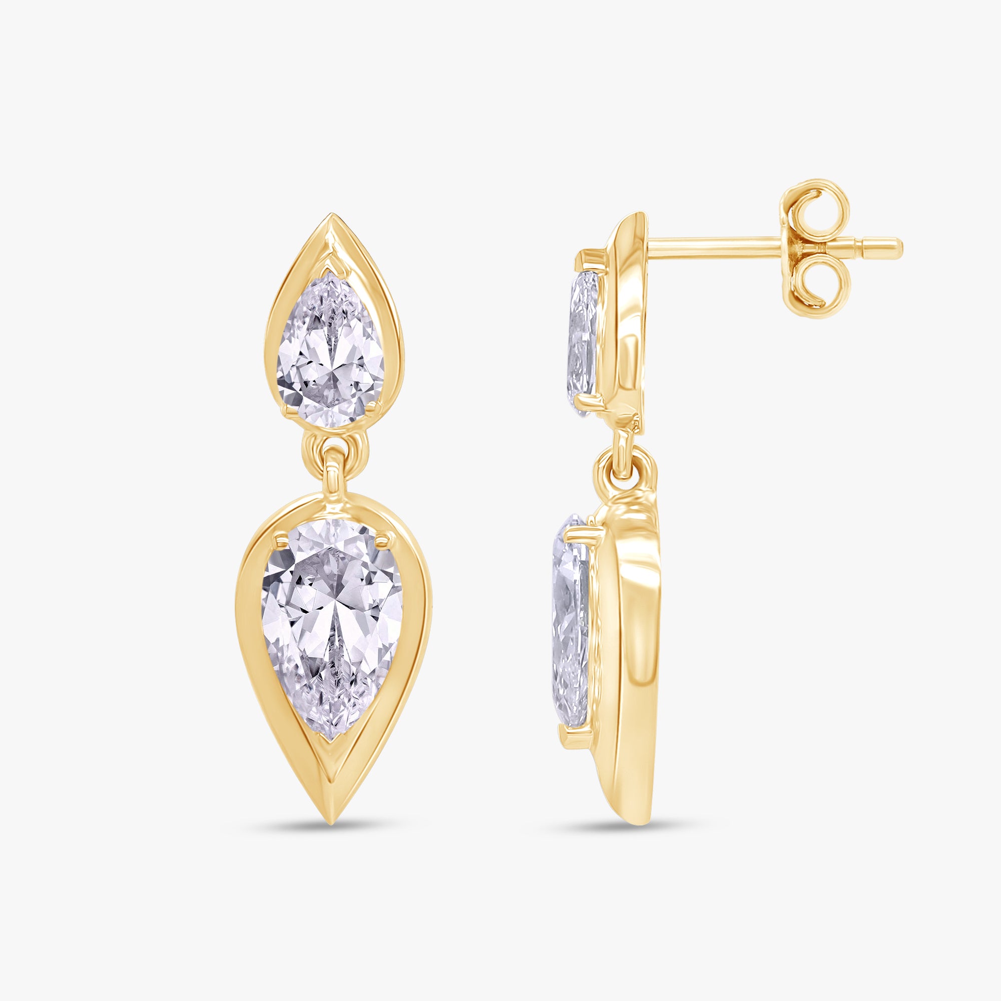 2.50 Carat Pear Shape Lab Grown Diamond Drop Earrings