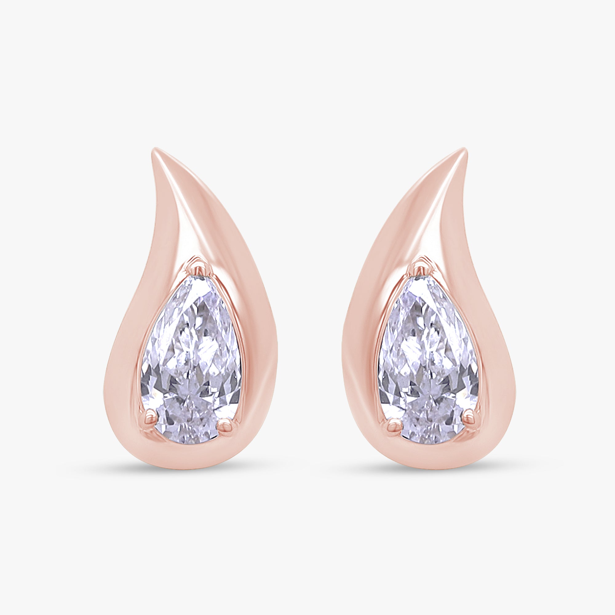 0.50 Carat Pear Shape Lab Grown Diamond Solitaire Stud Earrings
