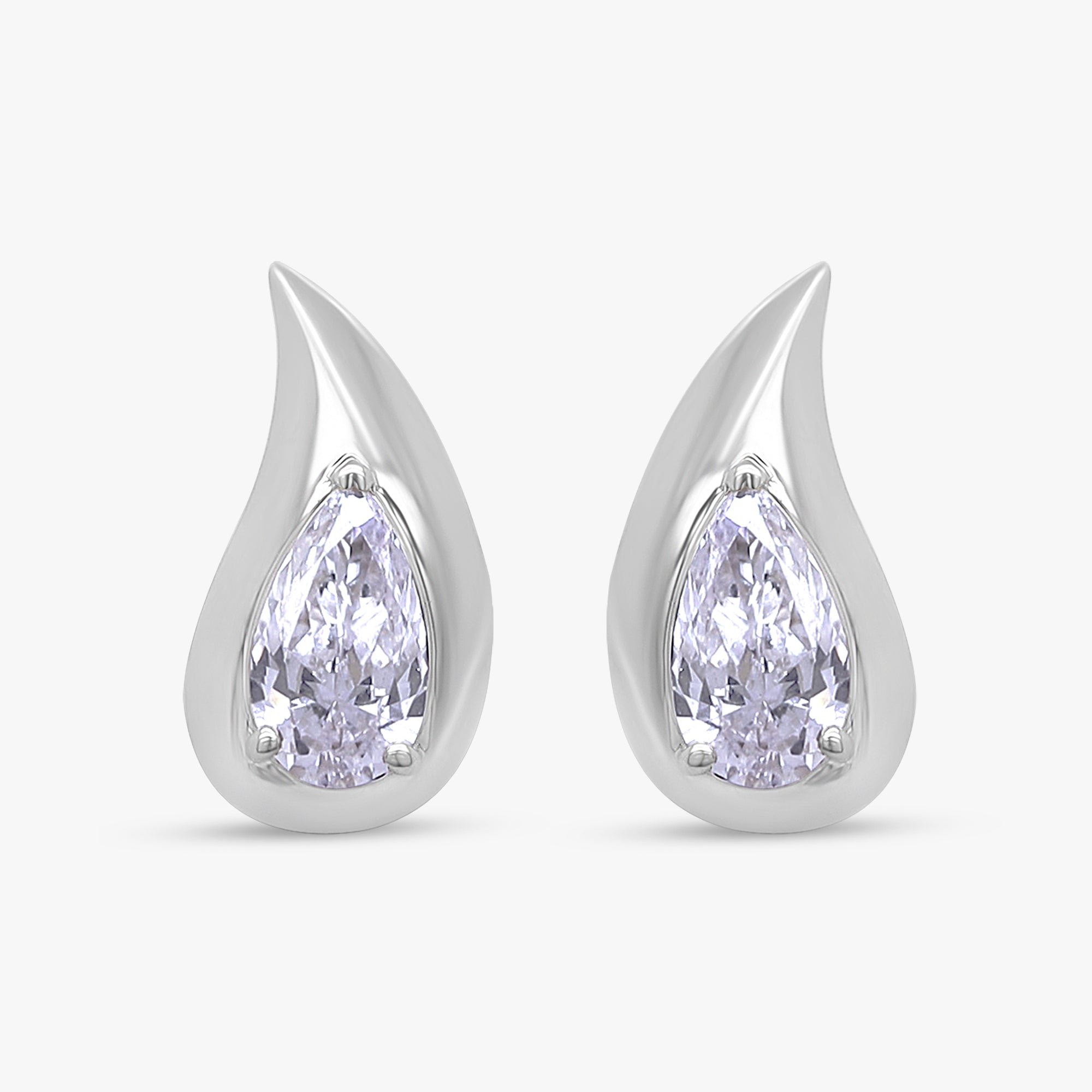 0.50 Carat Pear Shape Lab Grown Diamond Solitaire Stud Earrings
