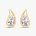 0.50 Carat Pear Shape Lab Grown Diamond Solitaire Stud Earrings