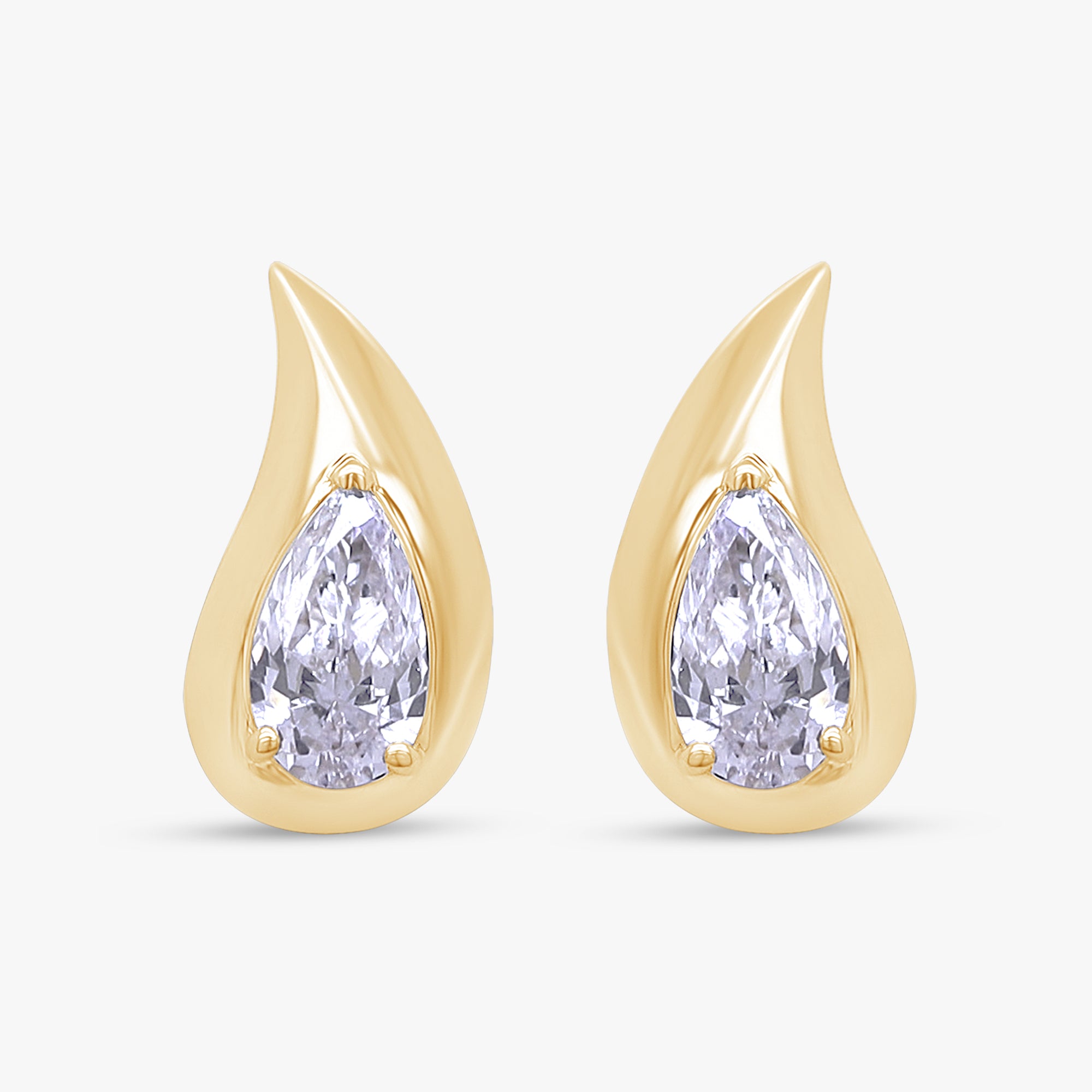 0.50 Carat Pear Shape Lab Grown Diamond Solitaire Stud Earrings