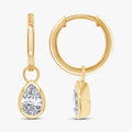 1.00 Carat Pear Shape Lab Grown Diamond Drop Dangle Earrings
