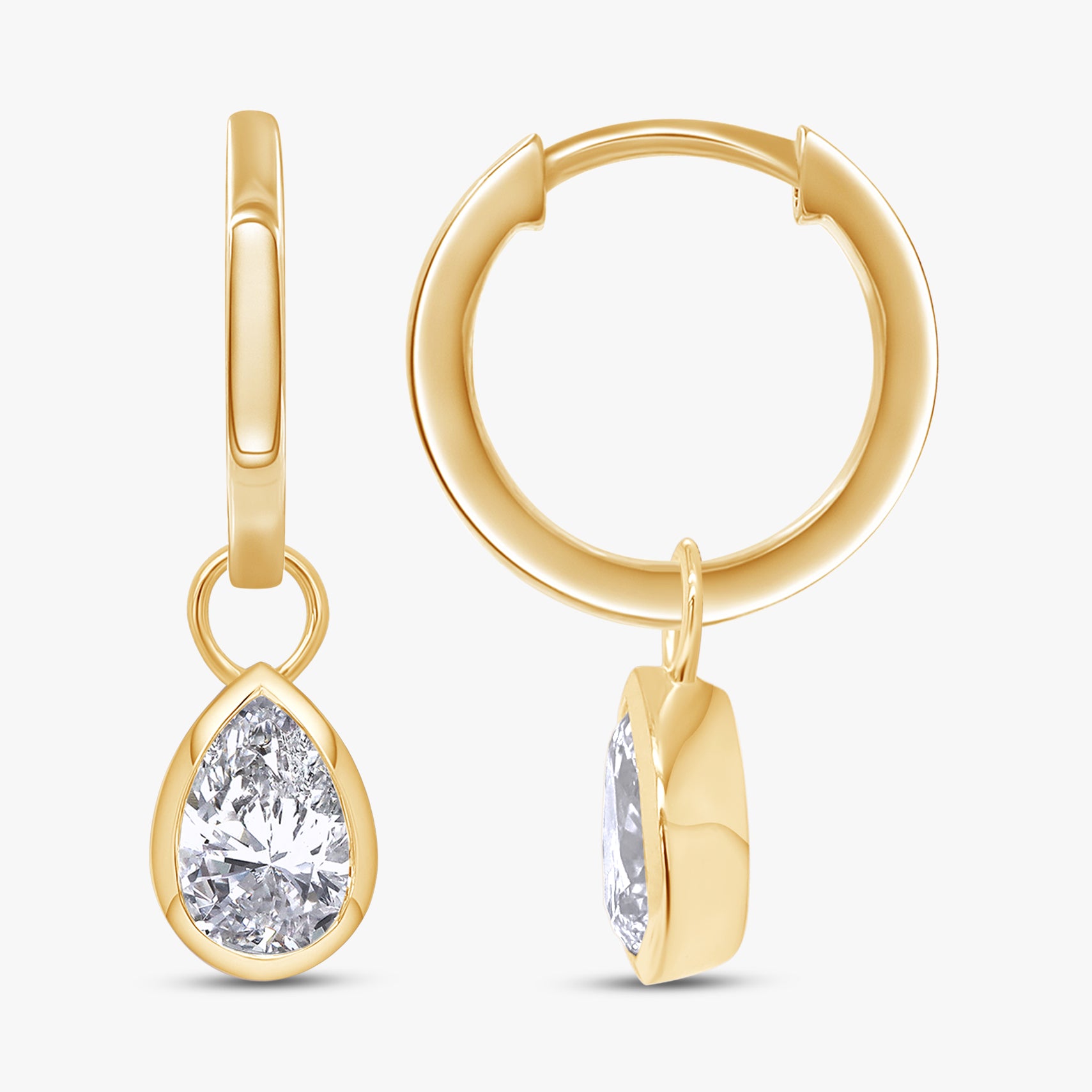 1.00 Carat Pear Shape Lab Grown Diamond Drop Dangle Earrings
