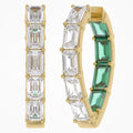 8.75 Carat Emerald Cut Lab Grown Gemstone and Lab Diamond Hoop Earrings