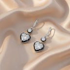 2.00 Carat Heart and Round Shape Lab Grown Diamond Hook Dangle Earrings