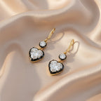 2.00 Carat Heart and Round Shape Lab Grown Diamond Hook Dangle Earrings