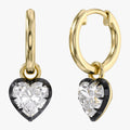 2.00 Carat Heart Shape Lab Grown Diamond Drop Hoop Earrings