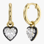 1.85 Carat Heart Shape Lab Grown Diamond Drop Hoop Earrings