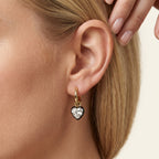 1.85 Carat Heart Shape Lab Grown Diamond Drop Hoop Earrings