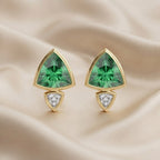 4.00 TCW Trilliant Cut Lab Grown Gemstone and Lab Diamond Stud Earrings