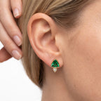4.00 TCW Trilliant Cut Lab Grown Gemstone and Lab Diamond Stud Earrings