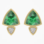 4.00 TCW Trilliant Cut Lab Grown Gemstone and Lab Diamond Stud Earrings