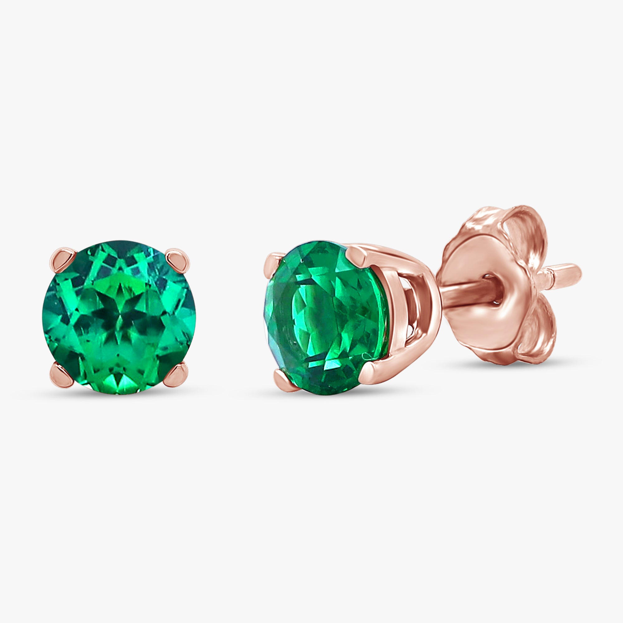 0.90 Carat Round Cut Lab Grown Gemstone Solitaire Stud Earrings