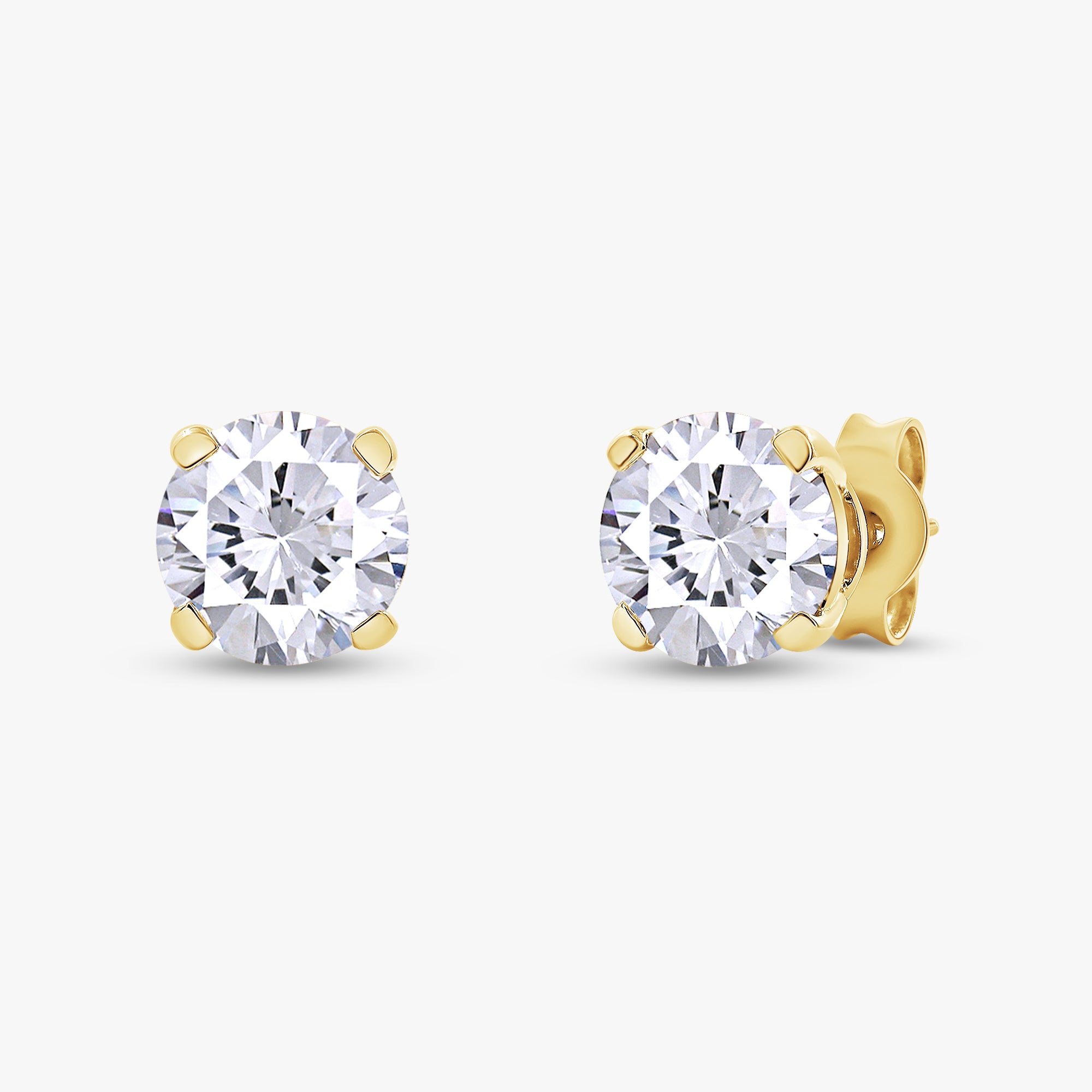 1.00 Carat Round Cut Lab Grown Diamond Solitaire Stud Earrings