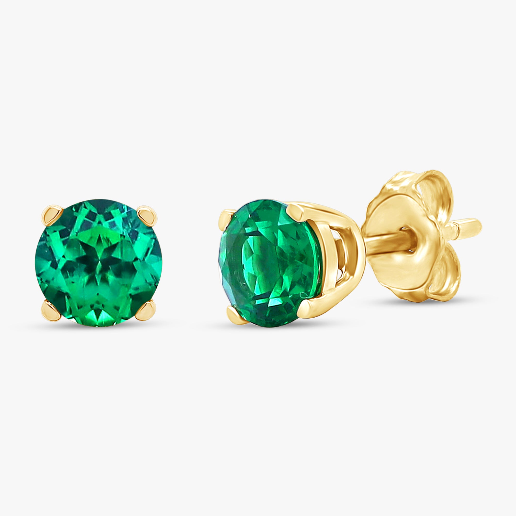 0.90 Carat Round Cut Lab Grown Gemstone Solitaire Stud Earrings