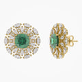 3.60 TCW Lab Grown Gemstone and Lab Diamond Cluster Stud Earrings