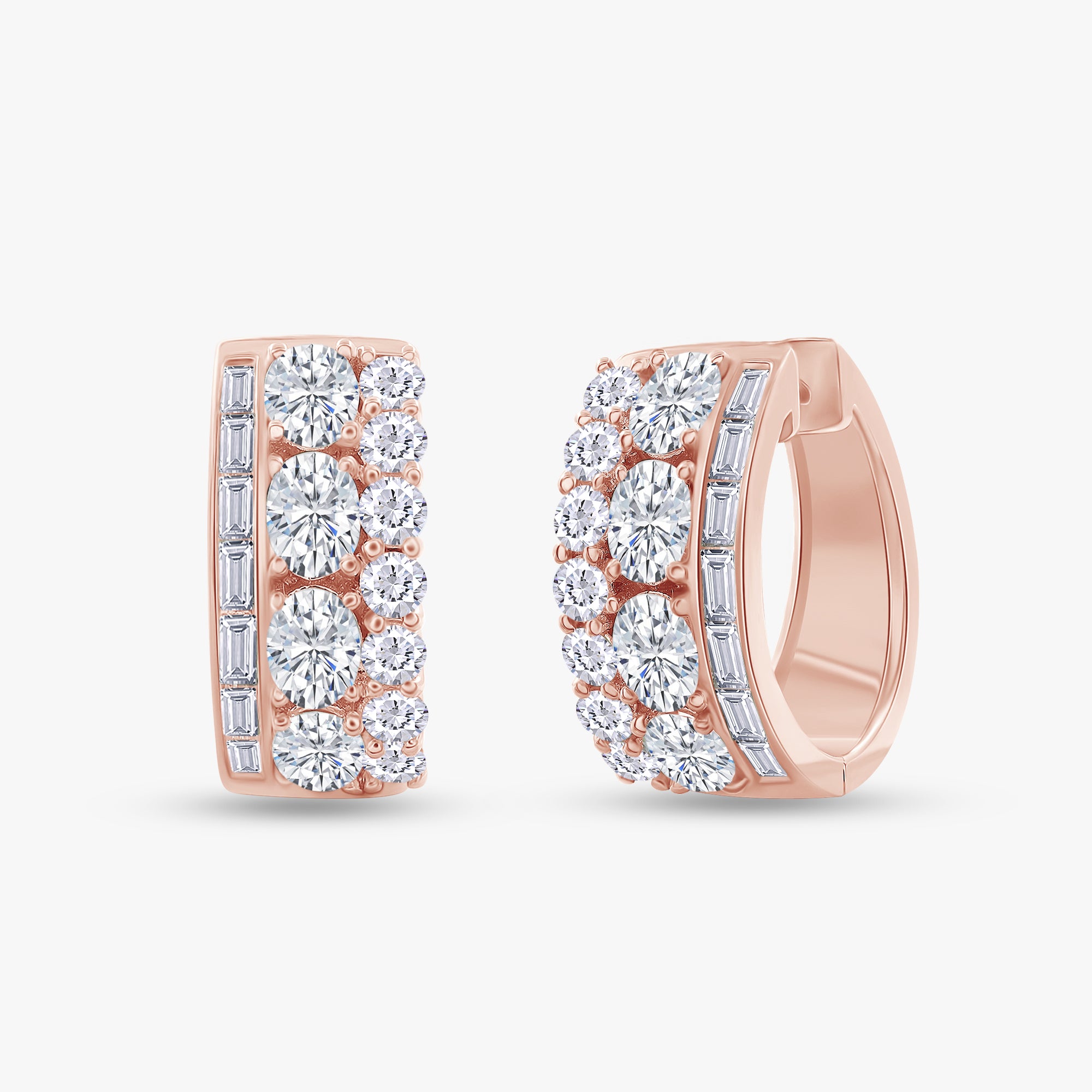 Multi Shape 2.00 Carat Lab Grown Diamond Hoop Earrings