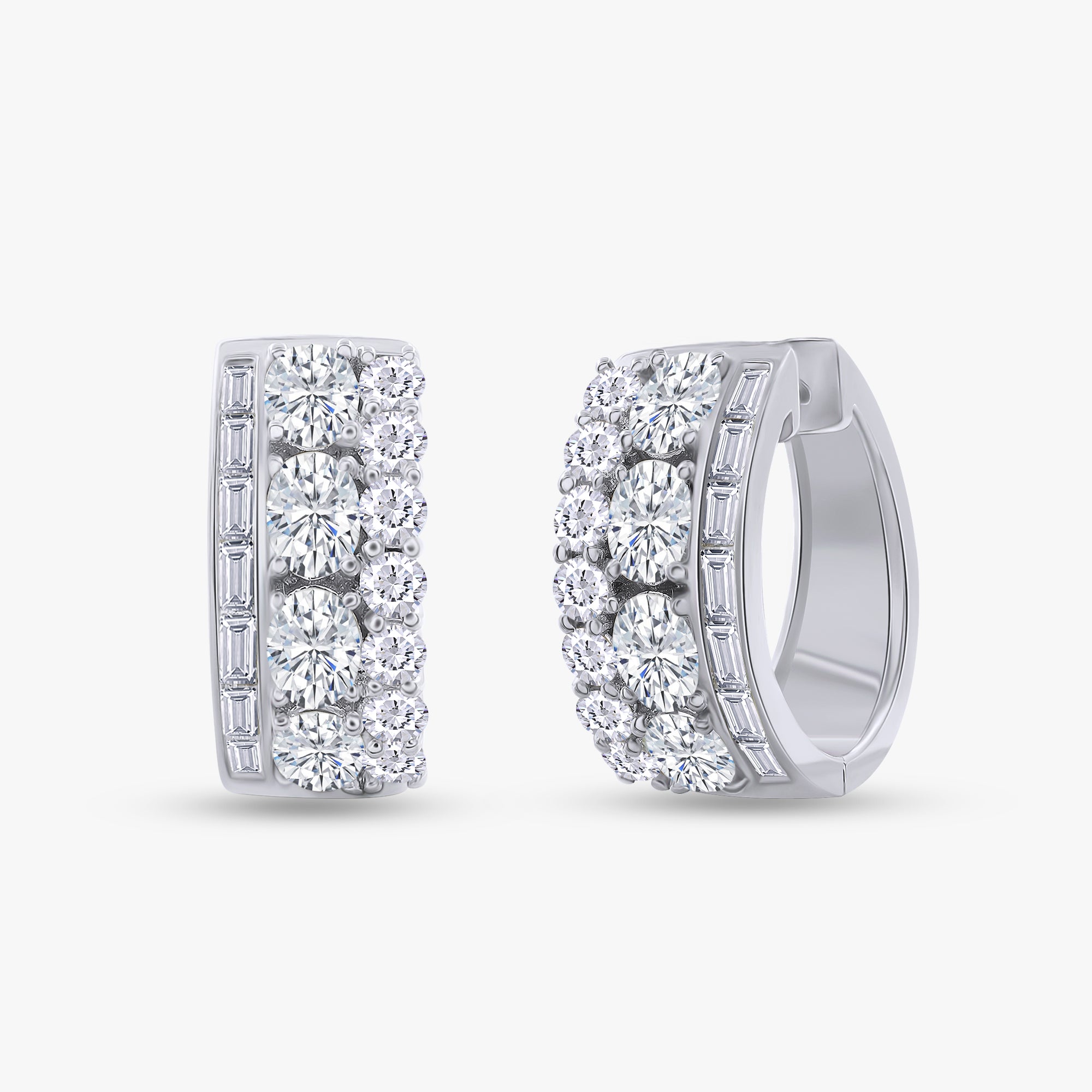 Multi Shape 2.00 Carat Lab Grown Diamond Hoop Earrings
