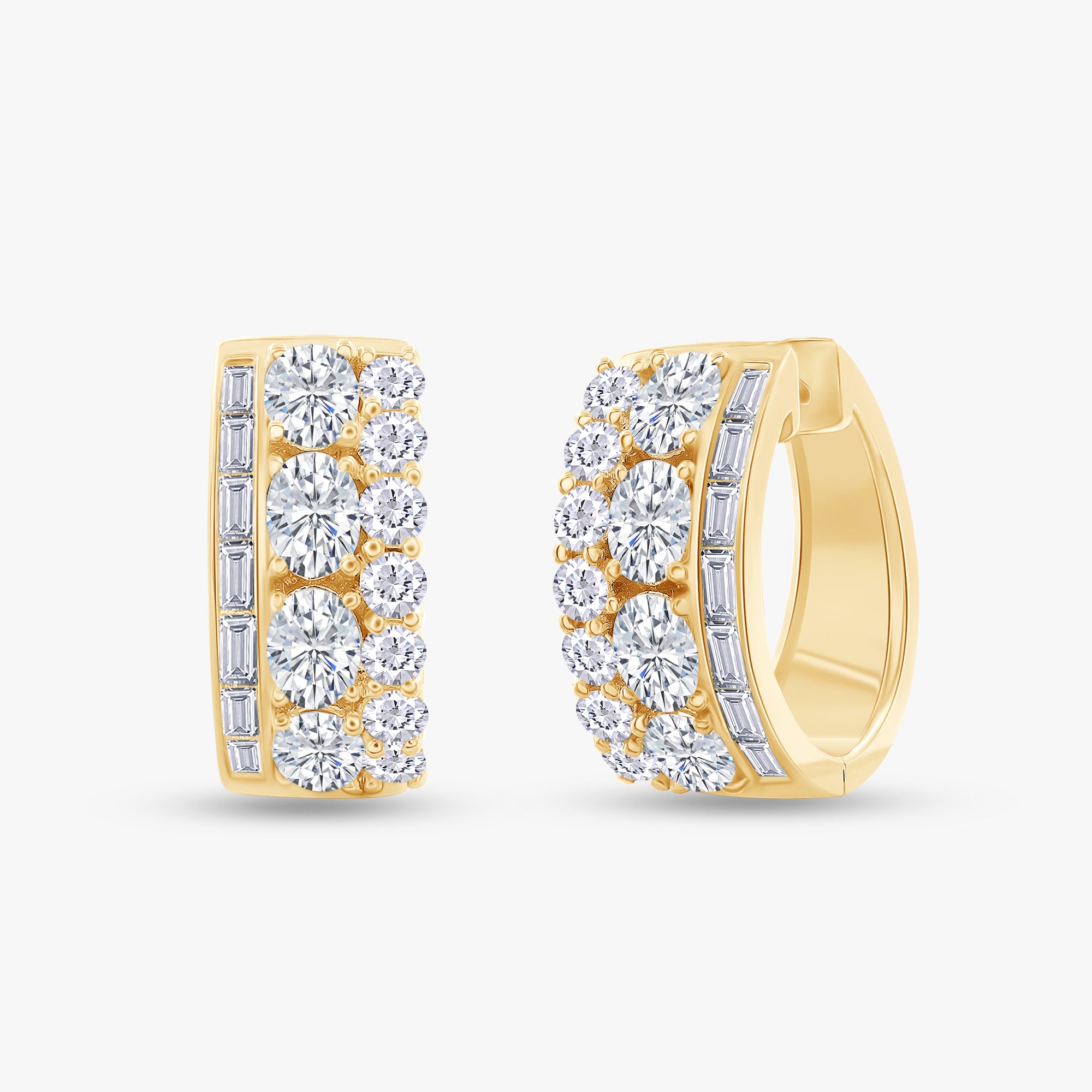 Multi Shape 2.00 Carat Lab Grown Diamond Hoop Earrings