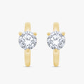 Round Shape 1.10 Carat Lab Grown Diamond Solitaire Huggie Earrings