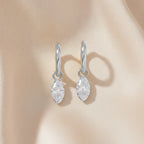 1.00 Carat Marquise Cut Lab Grown Diamond Drop Solitaire Earrings
