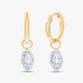 1.00 Carat Marquise Cut Lab Grown Diamond Drop Solitaire Earrings