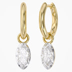 1.00 Carat Marquise Cut Lab Grown Diamond Drop Solitaire Earrings