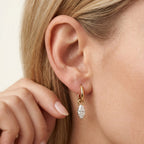 1.00 Carat Marquise Cut Lab Grown Diamond Drop Solitaire Earrings