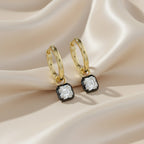1.00 Carat Asscher Cut Lab Grown Diamond Drop Dangle Earrings