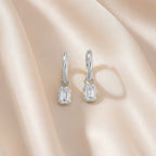 1.00 Carat Emerald Cut Lab Grown Diamond Drop Dangle Earrings