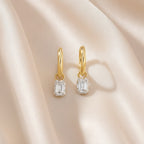 1.00 Carat Emerald Cut Lab Grown Diamond Drop Dangle Earrings