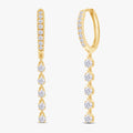 0.75 Carat Round Cut Lab Grown Diamond Drop Dangle Earrings
